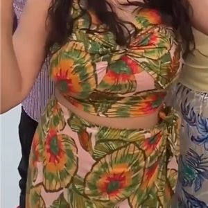 Hawaiian two piece dress.